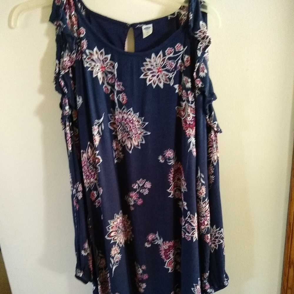 Old Navy Women's mid length floral navy dress